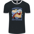 Christmas Santa Claus Needs a Break Xmas Mens Ringer T-Shirt FotL Black/White