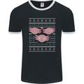 Christmas Axolotl Funny Xmas Mens Ringer T-Shirt FotL Black/White