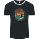60th Birthday  Vintage Made In 1963 Mens Ringer T-Shirt FotL Black/White