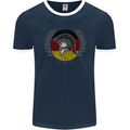 German Bodybuilding Flag Gym Training Spartan Mens Ringer T-Shirt FotL Navy Blue/White