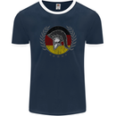 German Bodybuilding Flag Gym Training Spartan Mens Ringer T-Shirt FotL Navy Blue/White