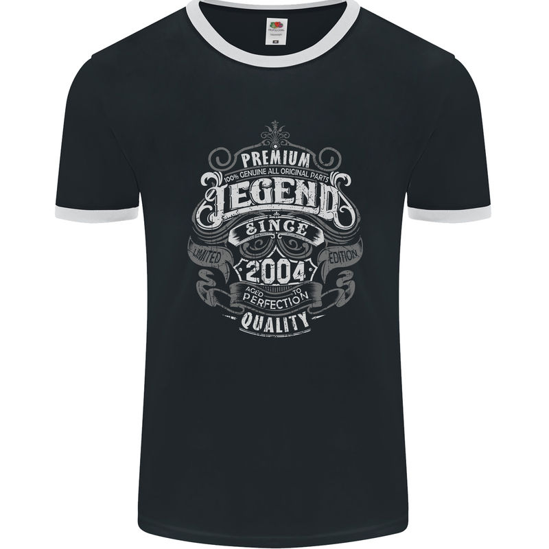 Premium Legend 19th Birthday 2004 Mens Ringer T-Shirt FotL Black/White