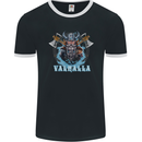 Valhalla Viking With Axes Mens Ringer T-Shirt FotL Black/White