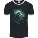 Skull Biker Motorcycle Motorbike Grim Reaper 17 Mens Ringer T-Shirt FotL Black/White