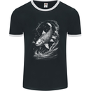 Carp Fish on a Line Fishing Fisherman Mens Ringer T-Shirt FotL Black/White