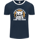 Funny Cat I am the View Mens Ringer T-Shirt FotL Navy Blue/White
