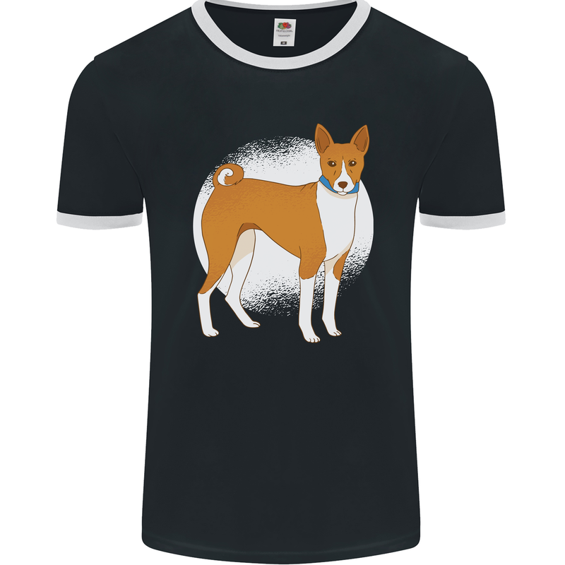 A Basenji Dog Mens Ringer T-Shirt FotL Black/White