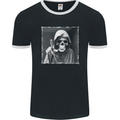 Grim Reaper Skull Mens Ringer T-Shirt FotL Black/White