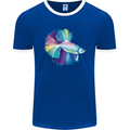 A Colourful Bettafish Aquarium Mens Ringer T-Shirt FotL Royal Blue/White