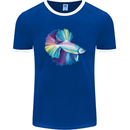 A Colourful Bettafish Aquarium Mens Ringer T-Shirt FotL Royal Blue/White
