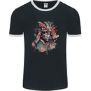 Samurai Elder Fantasy Warrior Bushido Ronin Mens Ringer T-Shirt FotL Black/White