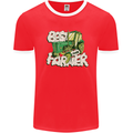 Best Farmer Ever Farming Fathers Day Mens Ringer T-Shirt Red/White