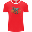 T-Rex Halloween Dinosaur Mens Ringer T-Shirt FotL Red/White