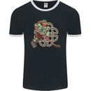 St Patricks Day Ice Hockey Mens Ringer T-Shirt FotL Black/White