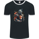 A Fantasy Medieval Knight in Armour Mens Ringer T-Shirt FotL Black/White