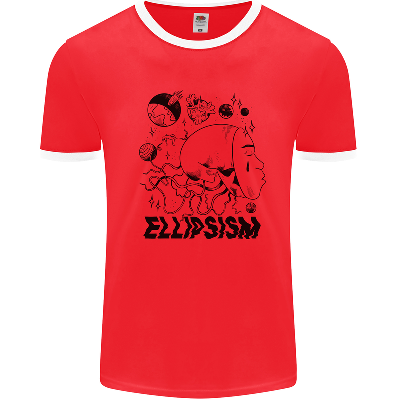 Ellipsism Missing Out on the Future Mens Ringer T-Shirt Red/White