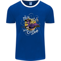 This Witch Needs Coffee Funny Halloween Mens Ringer T-Shirt FotL Royal Blue/White