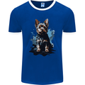 Yorkshire Terrier Splash Yorkie Dog Mens Ringer T-Shirt FotL Royal Blue/White