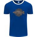 Walleye Fish Fishing Fisherman Mens Ringer T-Shirt FotL Royal Blue/White