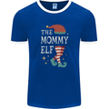 The Mommy Elf Funny Christmas Xmas Mens Ringer T-Shirt FotL Royal Blue/White