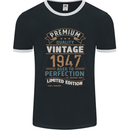 Premium Vintage 76th Birthday 1947 Mens Ringer T-Shirt FotL Black/White