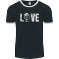 Love Skull Halloween Anti Valentines Day Mens Ringer T-Shirt FotL Black/White