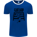 Leg Day Funny Bodybuilding Gym Training Mens Ringer T-Shirt Royal Blue/White