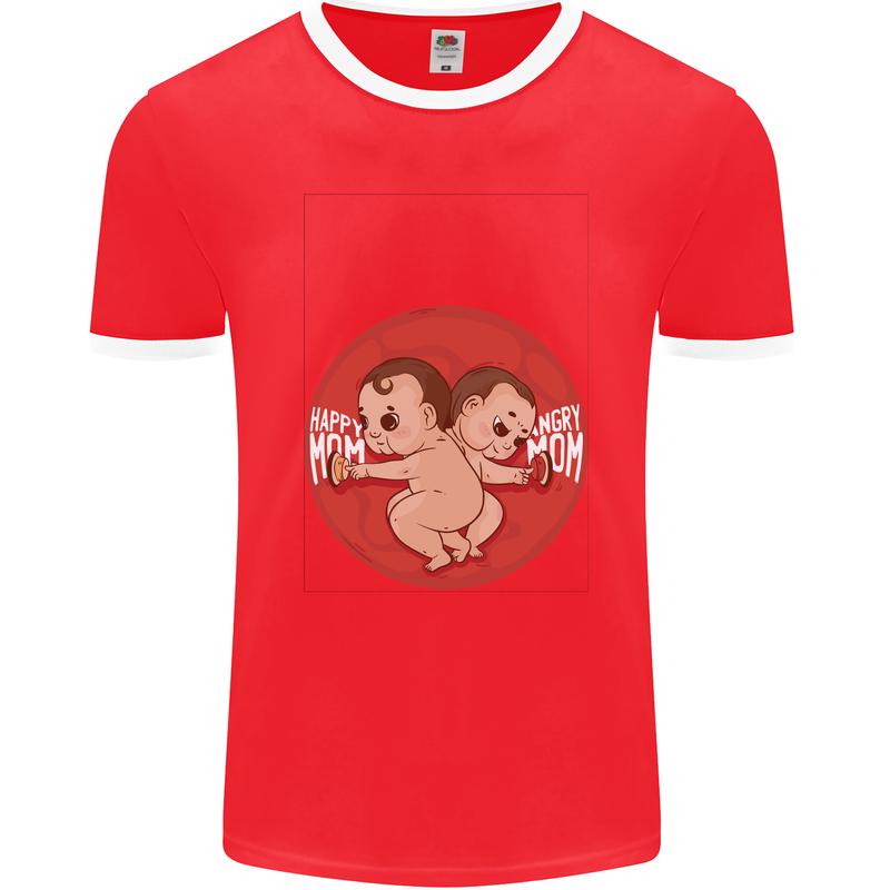 Angry Mom New Baby Pregnancy Pregnant Mens Ringer T-Shirt FotL Red/White