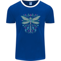 A Floral Dragonfly Mens Ringer T-Shirt FotL Royal Blue/White