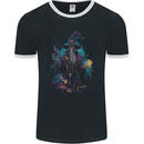 Fantasy Wizard Warlock 6 Mens Ringer T-Shirt FotL Black/White