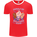 Purple Up for Military Kids Army Brats Mens Ringer T-Shirt FotL Red/White