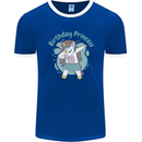 Unicorn Birthday Princess 4th 5th 6th 7th 8th Mens Ringer T-Shirt FotL Royal Blue/White