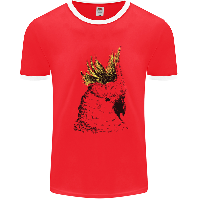 A Cockatoo Bird Mens Ringer T-Shirt Red/White