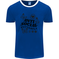 Antisocial Butterfly Mens Ringer T-Shirt Royal Blue/White