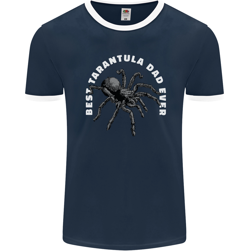 Tarantula Dad Funny Spider Mens Ringer T-Shirt FotL Navy Blue/White