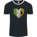 Love Ireland Flag Irish St Patricks Day Football Mens Ringer T-Shirt FotL Black/White