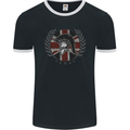 Union Jack Bodybuilding Gym Training Spartan Mens Ringer T-Shirt FotL Black/White