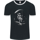 Space Swing Astronaut Spaceman Moon Fantasy Mens Ringer T-Shirt FotL Black/White