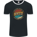 50th Birthday  Vintage Made In 1973 Mens Ringer T-Shirt FotL Black/White
