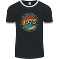 48th Birthday  Vintage Made In 1975 Mens Ringer T-Shirt FotL Black/White