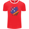 Torn Solomon Islands Flag Day Football Mens Ringer T-Shirt FotL Red/White