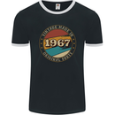 56th Birthday  Vintage Made In 1967 Mens Ringer T-Shirt FotL Black/White