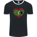 Love Maldives Flag Maldivian Day Football Mens Ringer T-Shirt FotL Black/White