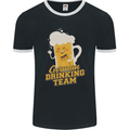 German Drinking Team Beer Football Stag Doo Mens Ringer T-Shirt FotL Black/White