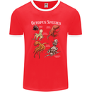 Octopus Species Scuba Diving Ocean Mens Ringer T-Shirt FotL Red/White