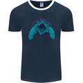 Alligator Snapping Turtle Mens Ringer T-Shirt FotL Navy Blue/White