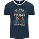 Premium Vintage 69th Birthday 1954 Mens Ringer T-Shirt FotL Navy Blue/White