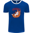 Corgi Anatomy Dog Mens Ringer T-Shirt FotL Royal Blue/White