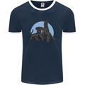 A Pair of Schnauzer Gigantes Dog Mens Ringer T-Shirt FotL Navy Blue/White