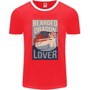 Bearded Dragon Lover USA America Mens Ringer T-Shirt FotL Red/White
